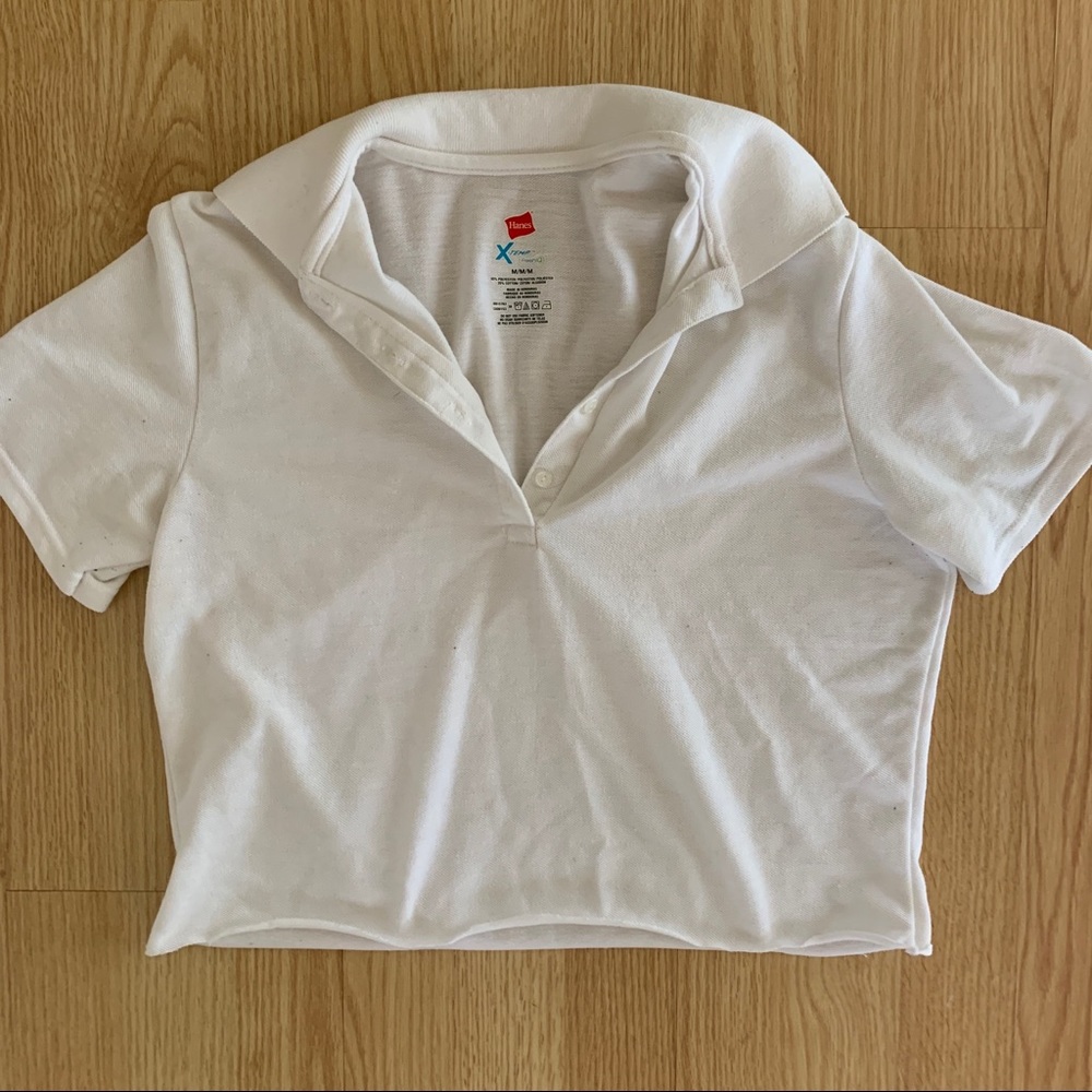 Collar Layering Top for Crewnecks White
